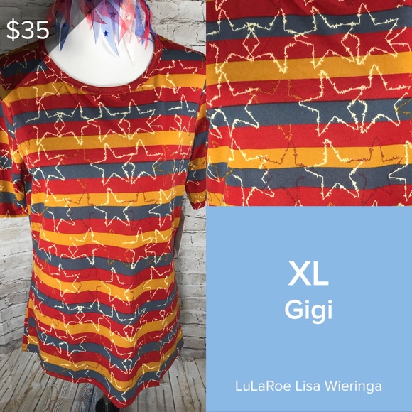 LuLaRoe Tops - LuLaRoe Americana Gigi LuLaRoe Tops - LuLaRoe Americana Gigi